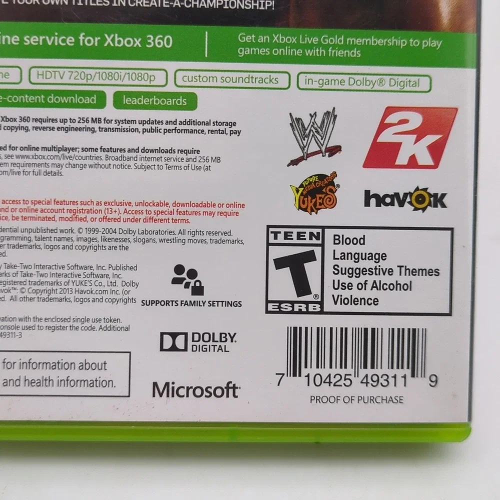 WWE 2K14 Xbox 360 Game The Rock Dwayne Johnson Cover TESTED Works Manual in Case